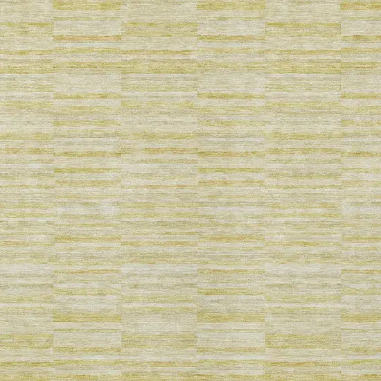 Wheat Gold And Tan Striped Washable Indoor Outdoor Area Rug Photo 6