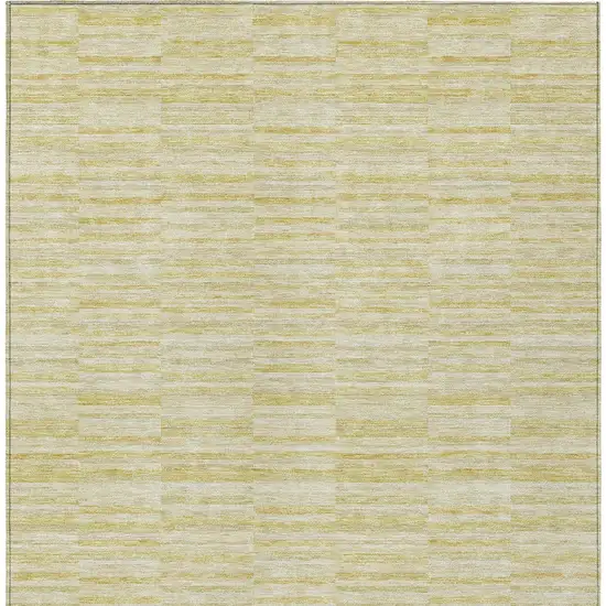 Wheat Gold And Tan Striped Washable Indoor Outdoor Area Rug Photo 7