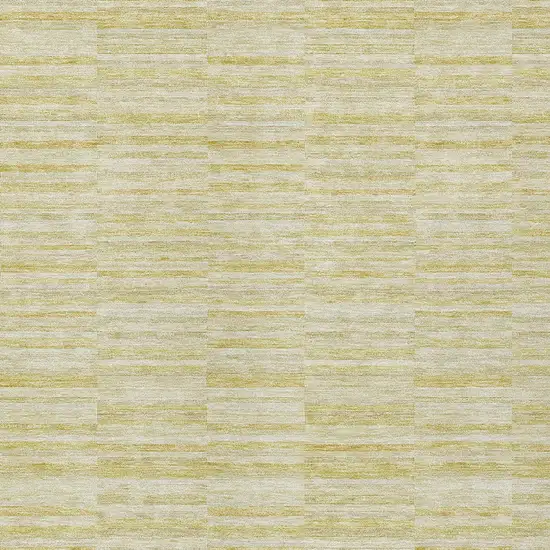 Wheat Gold And Tan Striped Washable Indoor Outdoor Area Rug Photo 6