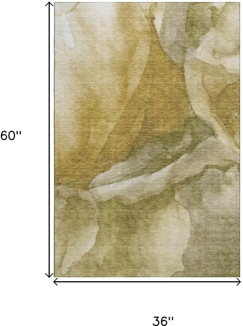 Wheat Gray And Beige Abstract Washable Area Rug With UV Protection Photo 9