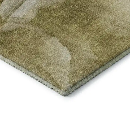 Wheat Gray And Beige Abstract Washable Area Rug With UV Protection Photo 8