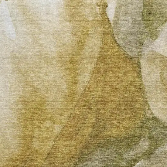 Wheat Gray And Beige Abstract Washable Area Rug With UV Protection Photo 3