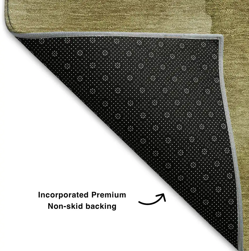 Wheat Gray And Beige Abstract Washable Area Rug With UV Protection Photo 7