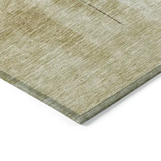 Wheat Green And Black Abstract Washable Indoor Outdoor Area Rug Photo 4