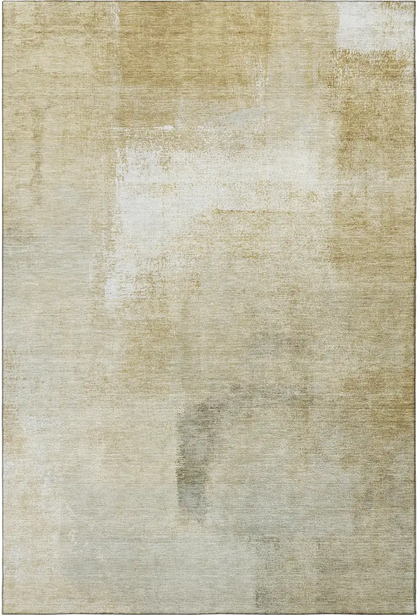 Wheat Ivory And Beige Striped Washable Area Rug With UV Protection Photo 3