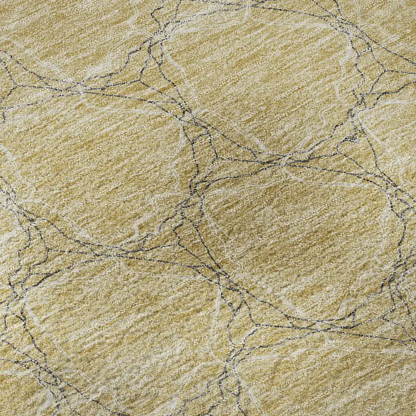 Wheat Ivory And Gray Geometric Washable Area Rug With UV Protection Photo 9