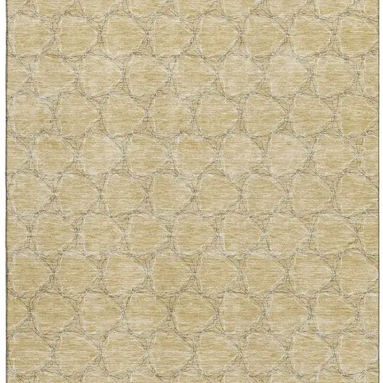 Wheat Ivory And Gray Geometric Washable Area Rug With UV Protection Photo 2