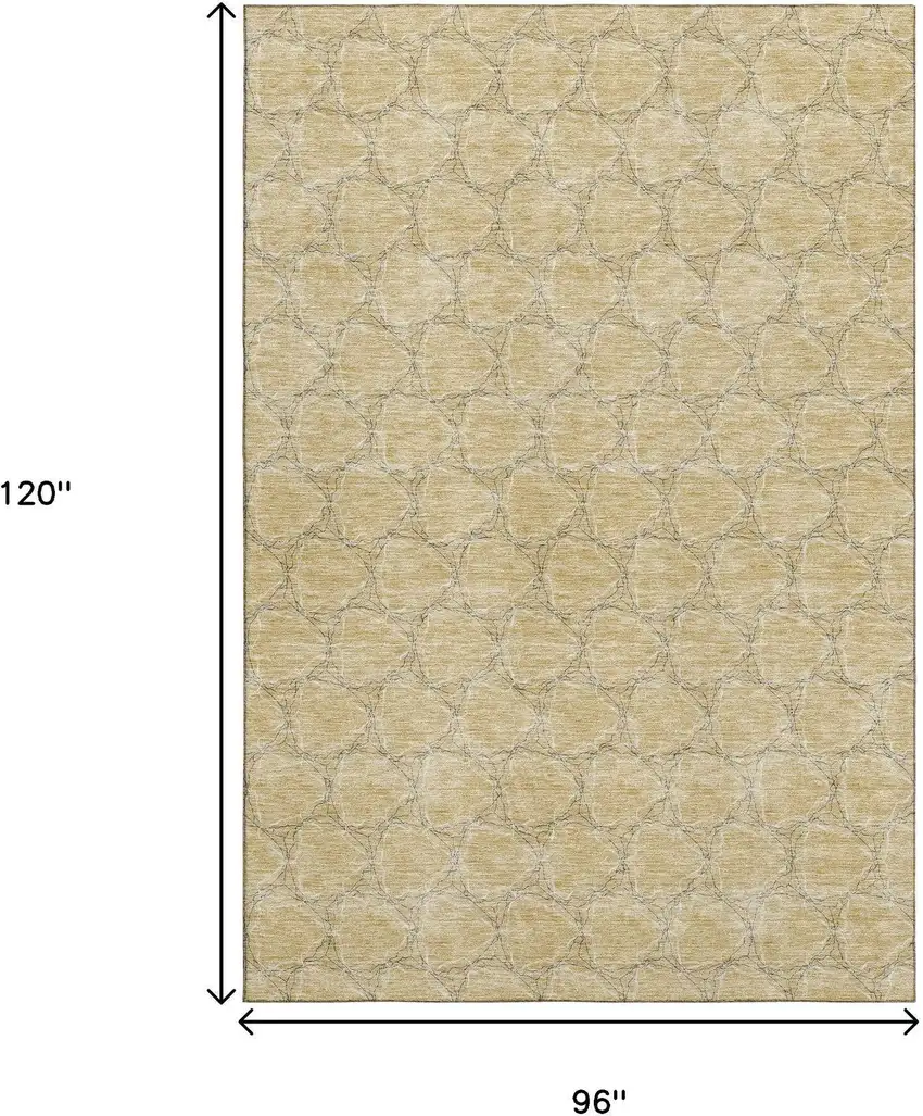 Wheat Ivory And Gray Geometric Washable Area Rug With UV Protection Photo 8
