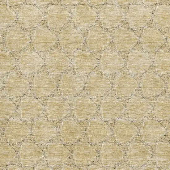 Wheat Ivory And Gray Geometric Washable Area Rug With UV Protection Photo 2