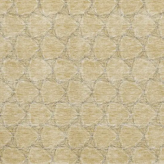 Wheat Ivory And Gray Geometric Washable Area Rug With UV Protection Photo 2