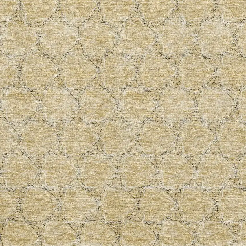 Wheat Ivory And Gray Geometric Washable Area Rug With UV Protection Photo 2