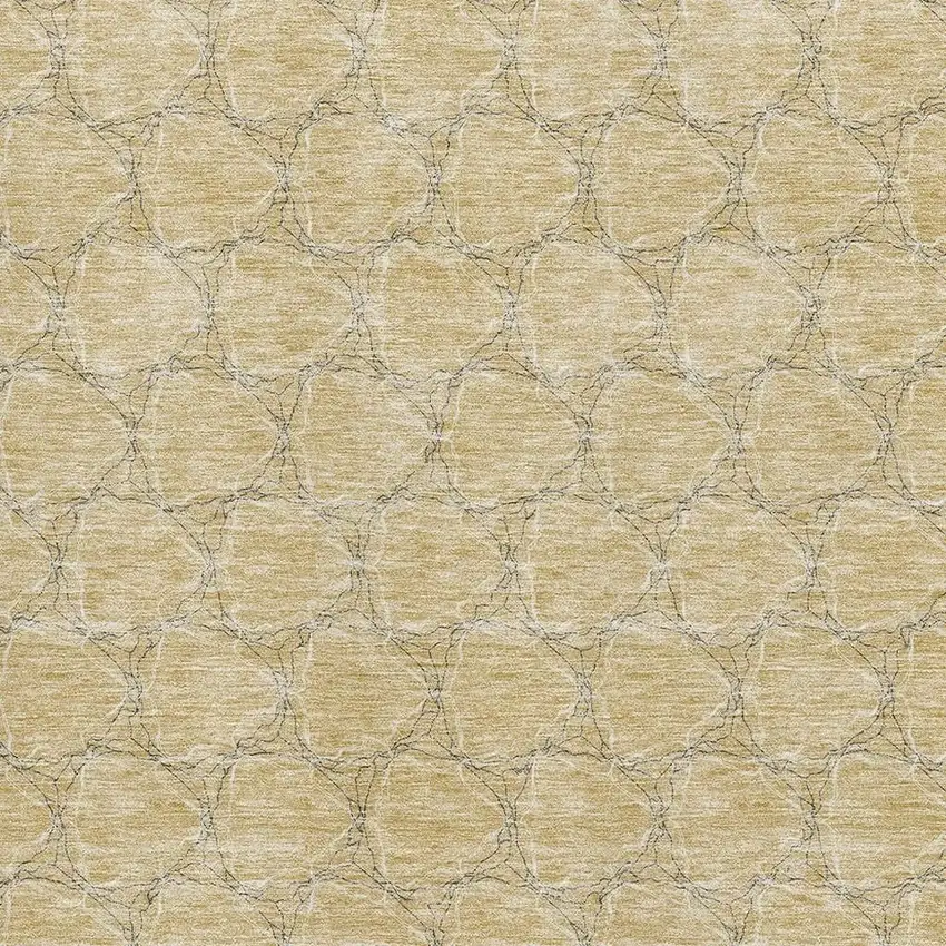 Wheat Ivory And Gray Geometric Washable Area Rug With UV Protection Photo 2