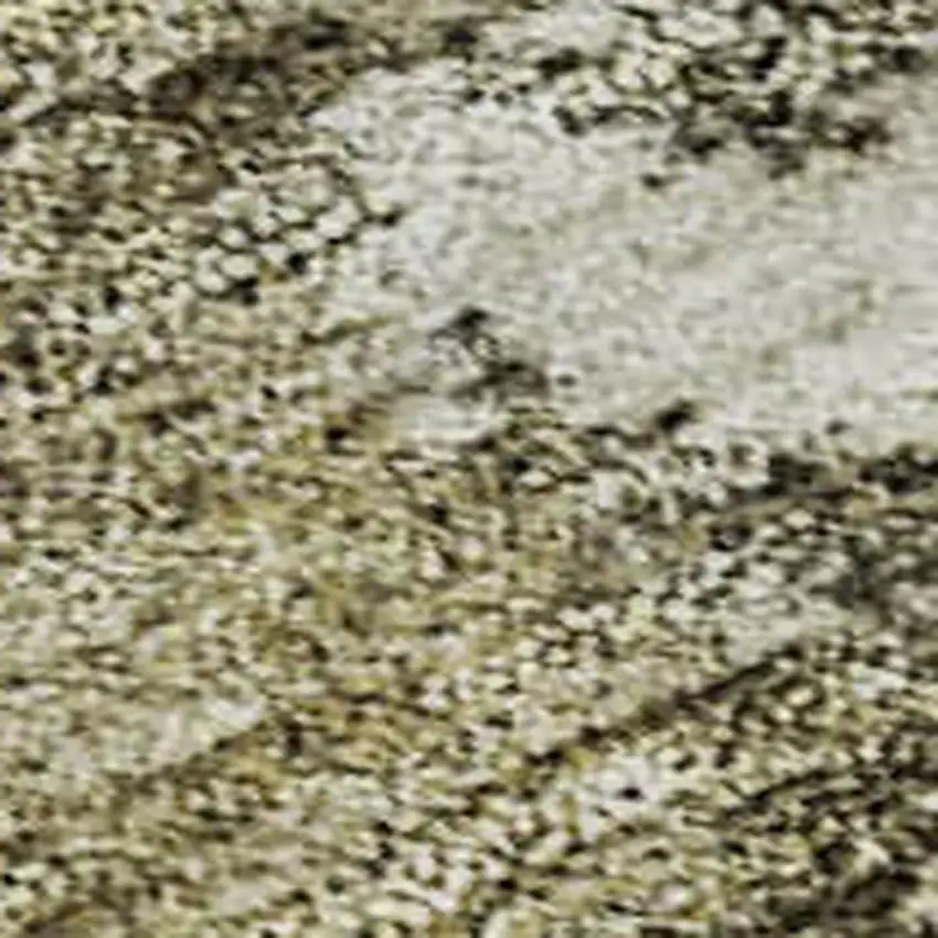 Wheat Ivory And Taupe Abstract Washable Area Rug With UV Protection Photo 3