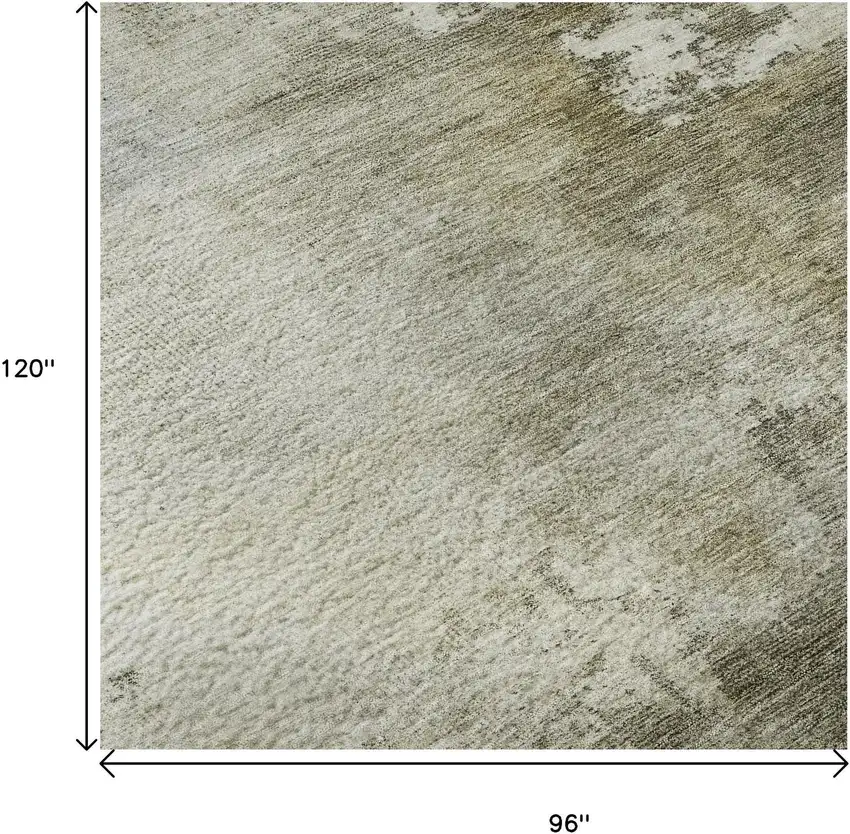 Wheat Ivory And Taupe Abstract Washable Area Rug With UV Protection Photo 9