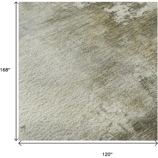 Wheat Ivory And Taupe Abstract Washable Area Rug With UV Protection Photo 9