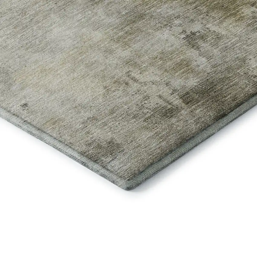 Wheat Ivory And Taupe Abstract Washable Area Rug With UV Protection Photo 7