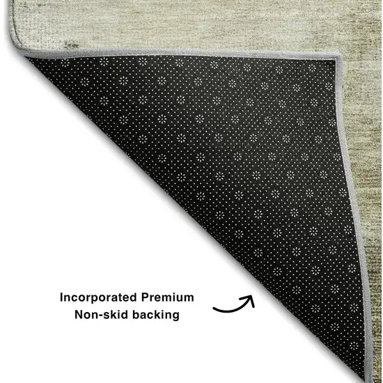 Wheat Ivory And Taupe Abstract Washable Area Rug With UV Protection Photo 6