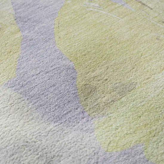 Wheat Lavender And Ivory Floral Washable Area Rug With UV Protection Photo 9