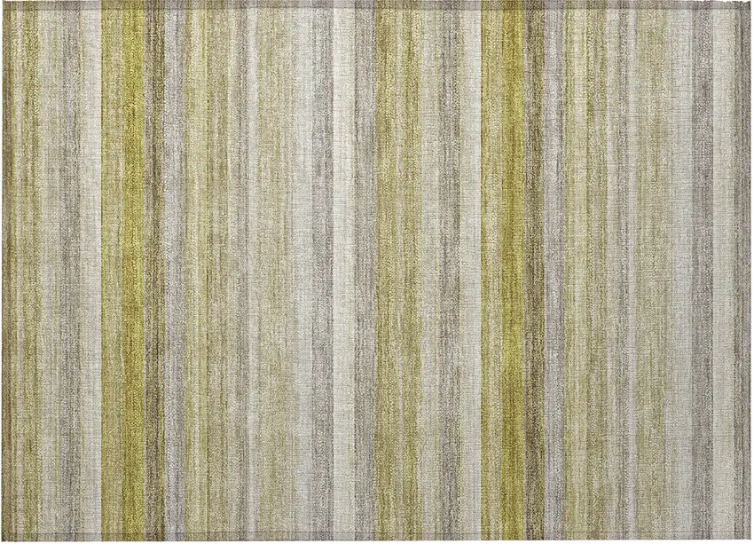 Wheat Striped Washable Non Skid Indoor Outdoor Area Rug Photo 5