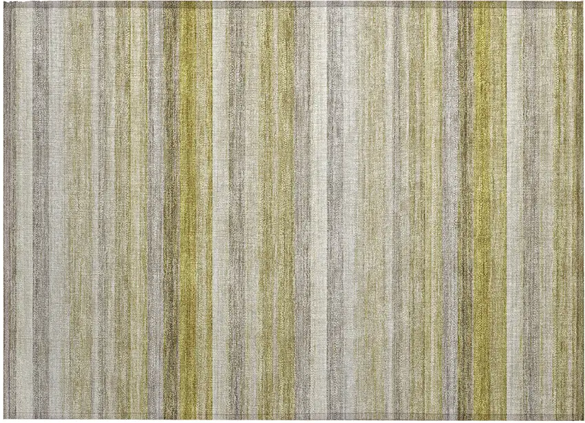 Wheat Striped Washable Non Skid Indoor Outdoor Area Rug Photo 2