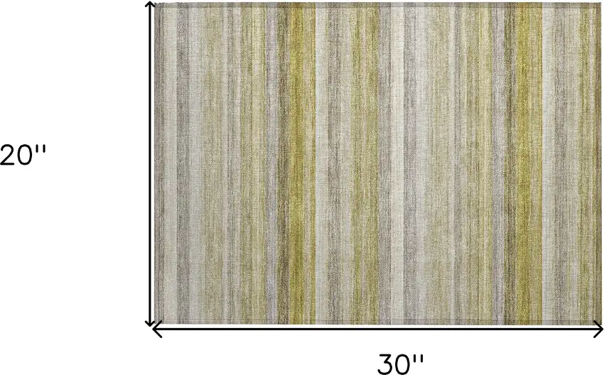 Wheat Striped Washable Non Skid Indoor Outdoor Area Rug Photo 3