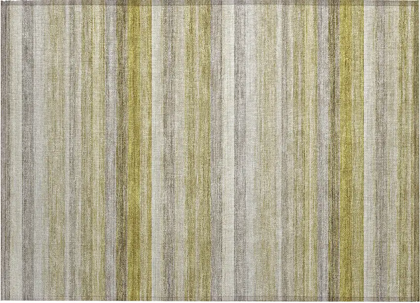 Wheat Striped Washable Non Skid Indoor Outdoor Area Rug Photo 2