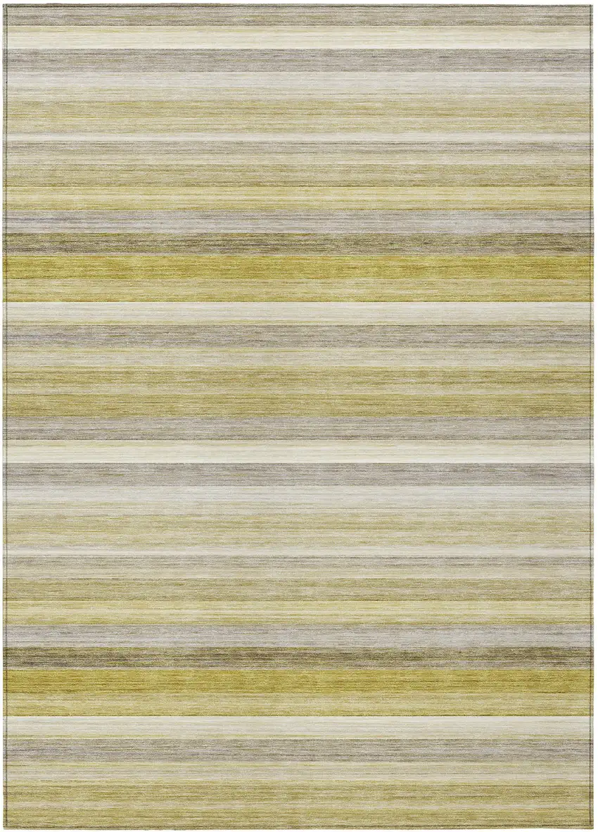Wheat Striped Washable Non Skid Indoor Outdoor Area Rug Photo 1