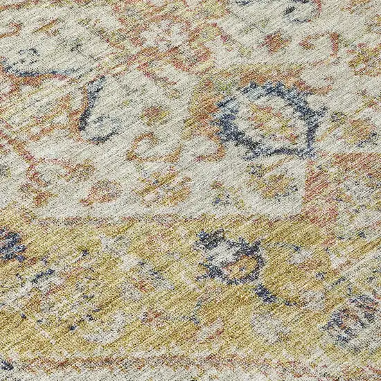 Wheat Terra Cotta And Black Oriental Washable Indoor Outdoor Area Rug Photo 5