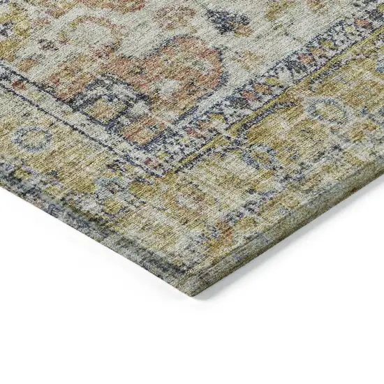 Wheat Terra Cotta And Black Oriental Washable Indoor Outdoor Area Rug Photo 4