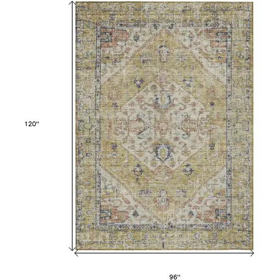 Wheat Terra Cotta And Black Oriental Washable Indoor Outdoor Area Rug Photo 8
