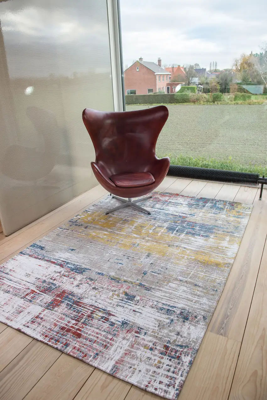 White Abstract Non Skid Area Rug Photo 7