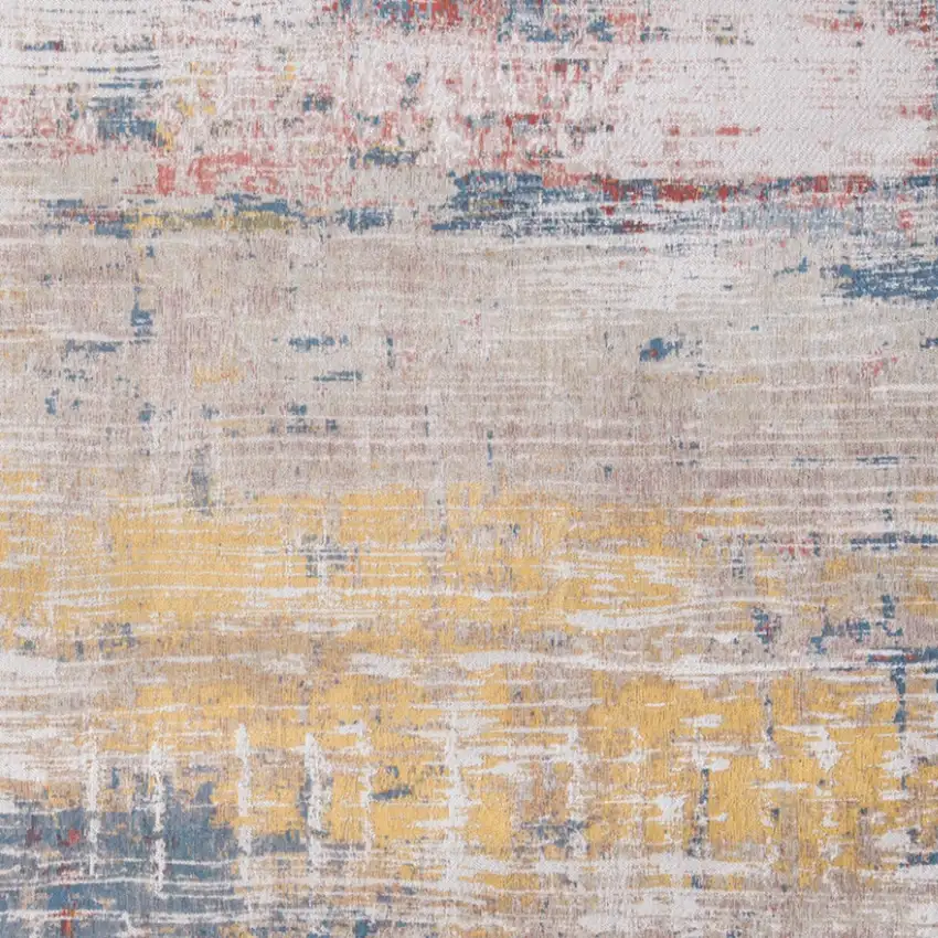 White Abstract Non Skid Area Rug Photo 5