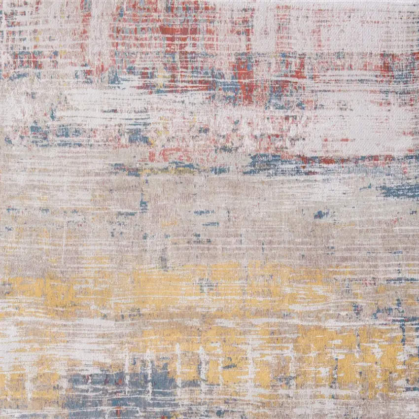 White Abstract Non Skid Area Rug Photo 6