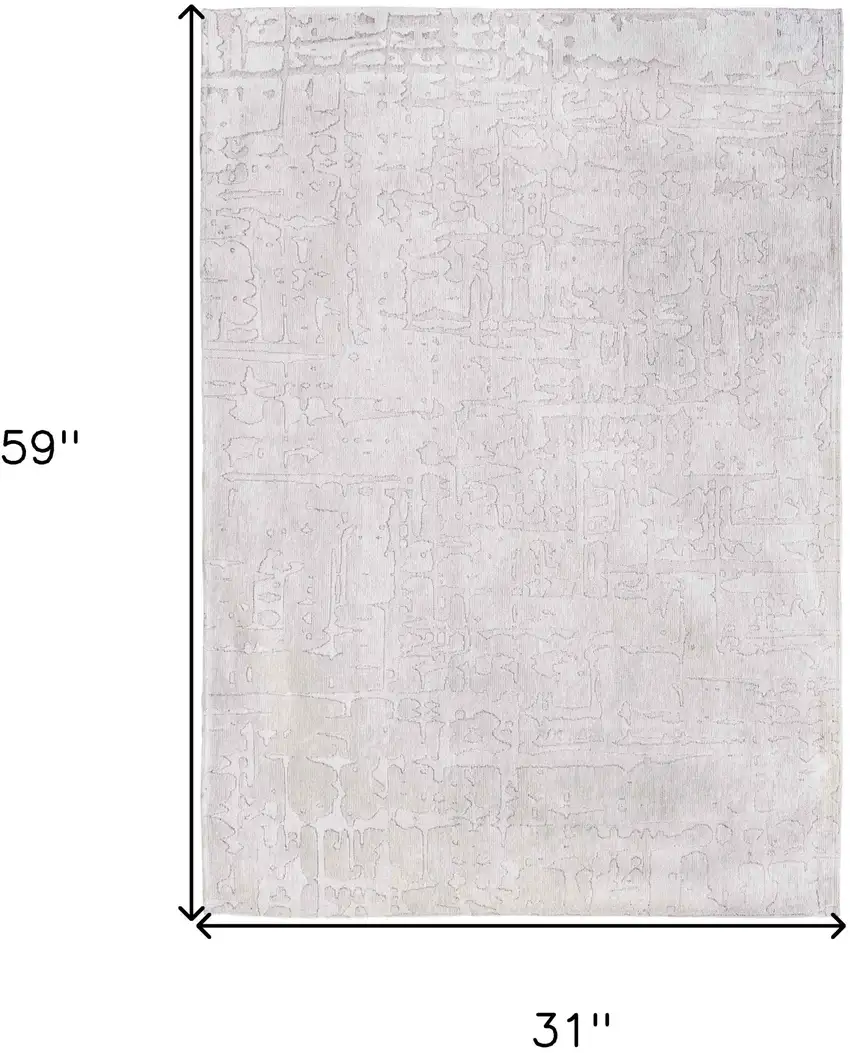 White Abstract Non Skid Area Rug Photo 3