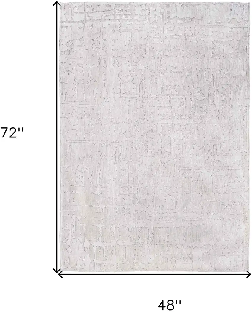 White Abstract Non Skid Area Rug Photo 3