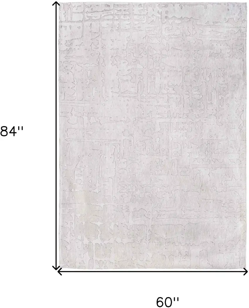 White Abstract Non Skid Area Rug Photo 3