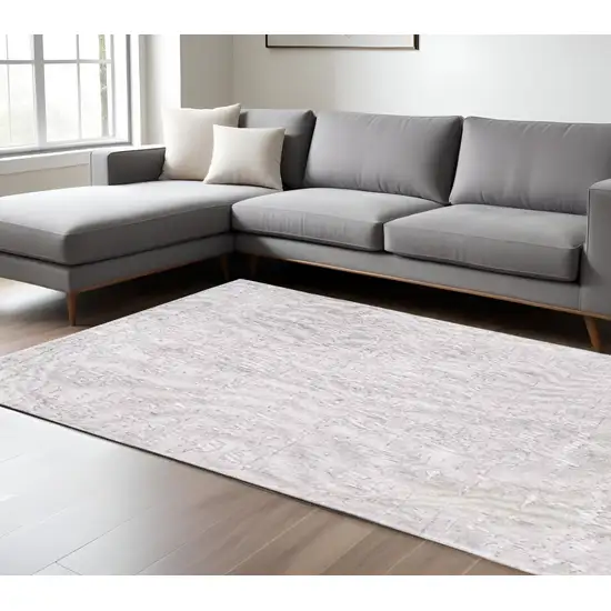White Abstract Non Skid Area Rug Photo 1