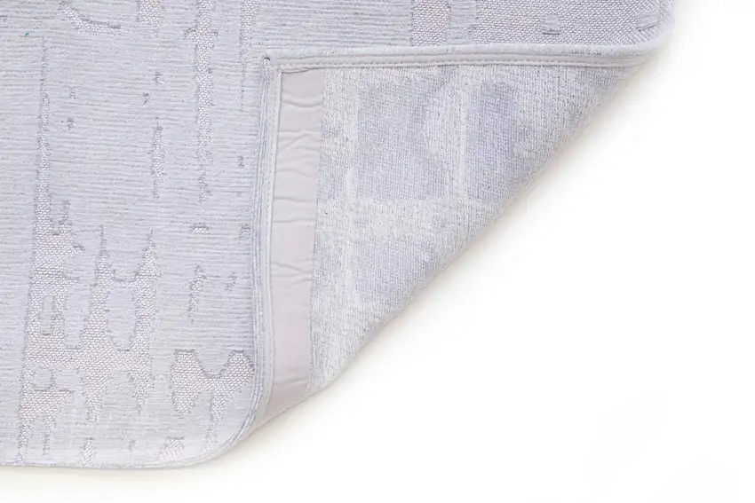 White Abstract Non Skid Area Rug Photo 4