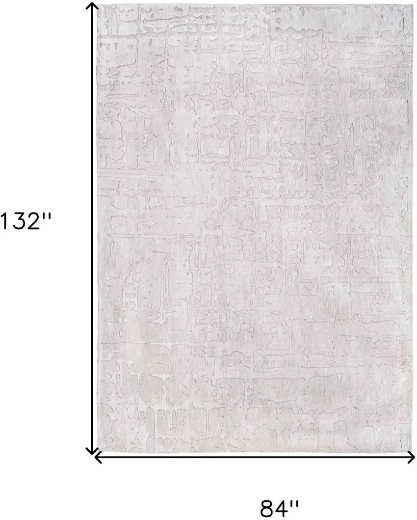 White Abstract Non Skid Area Rug Photo 3