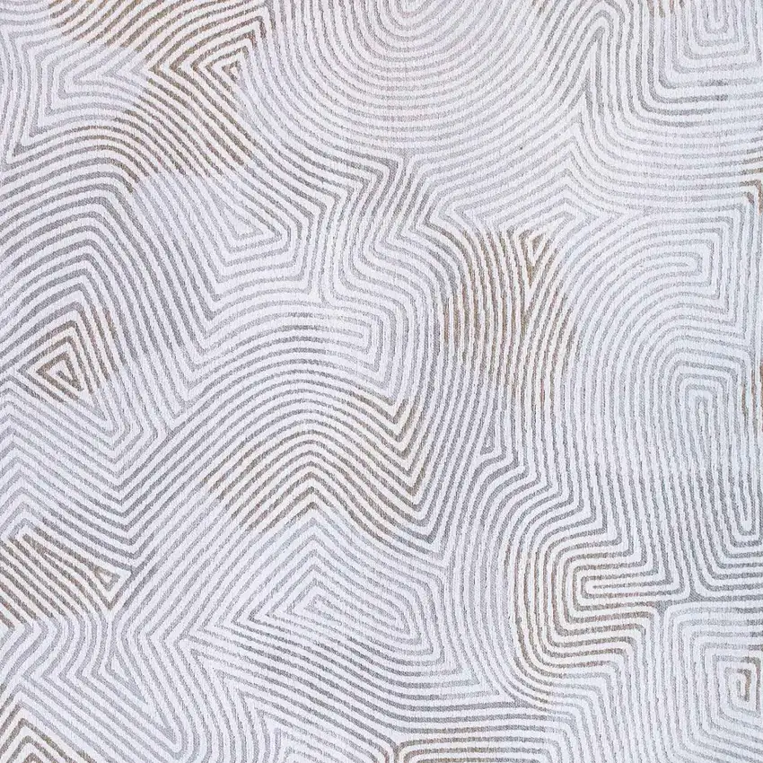 White Abstract Non Skid Area Rug Photo 6