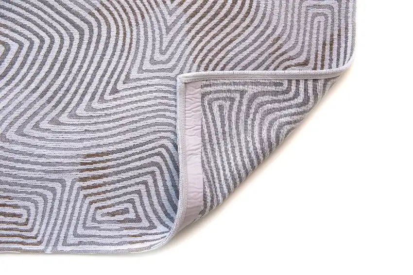 White Abstract Non Skid Area Rug Photo 4