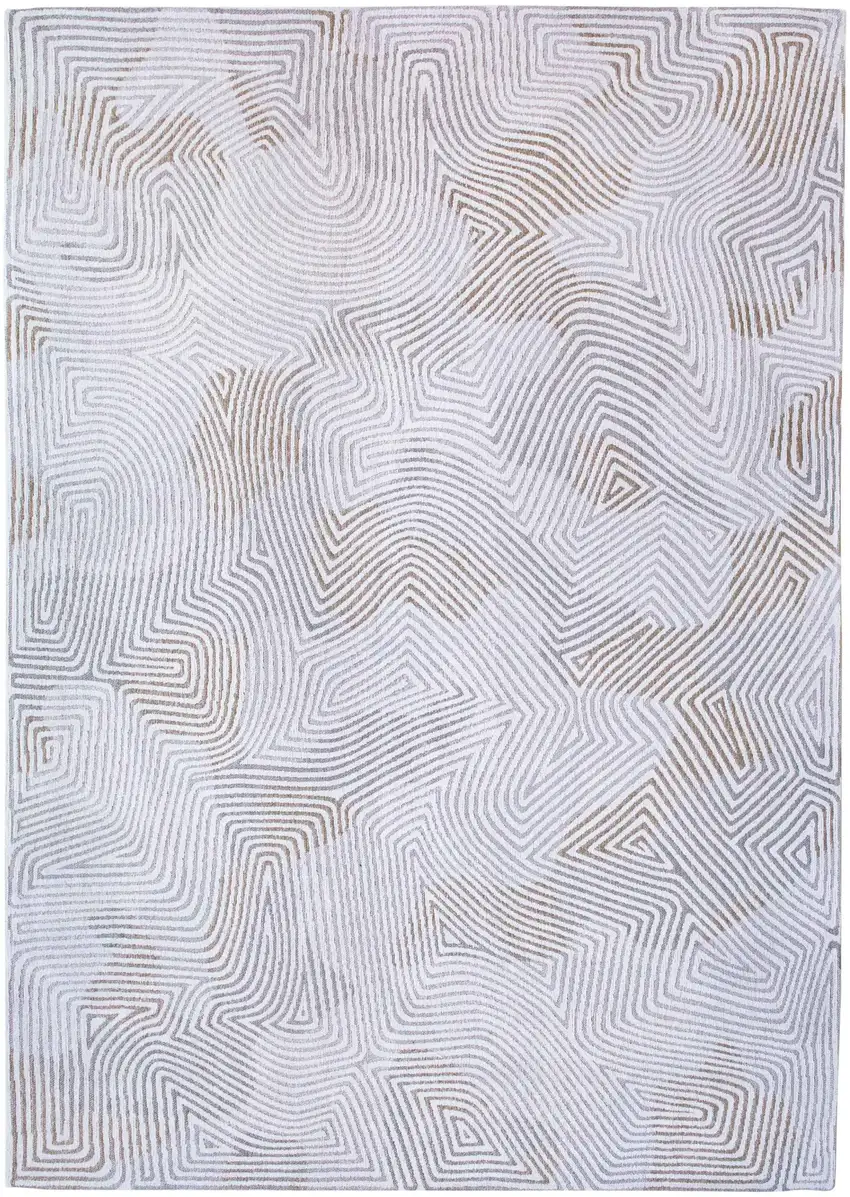 White Abstract Non Skid Area Rug Photo 7