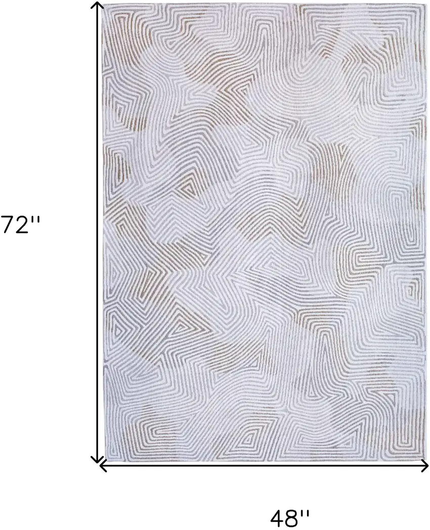 White Abstract Non Skid Area Rug Photo 3
