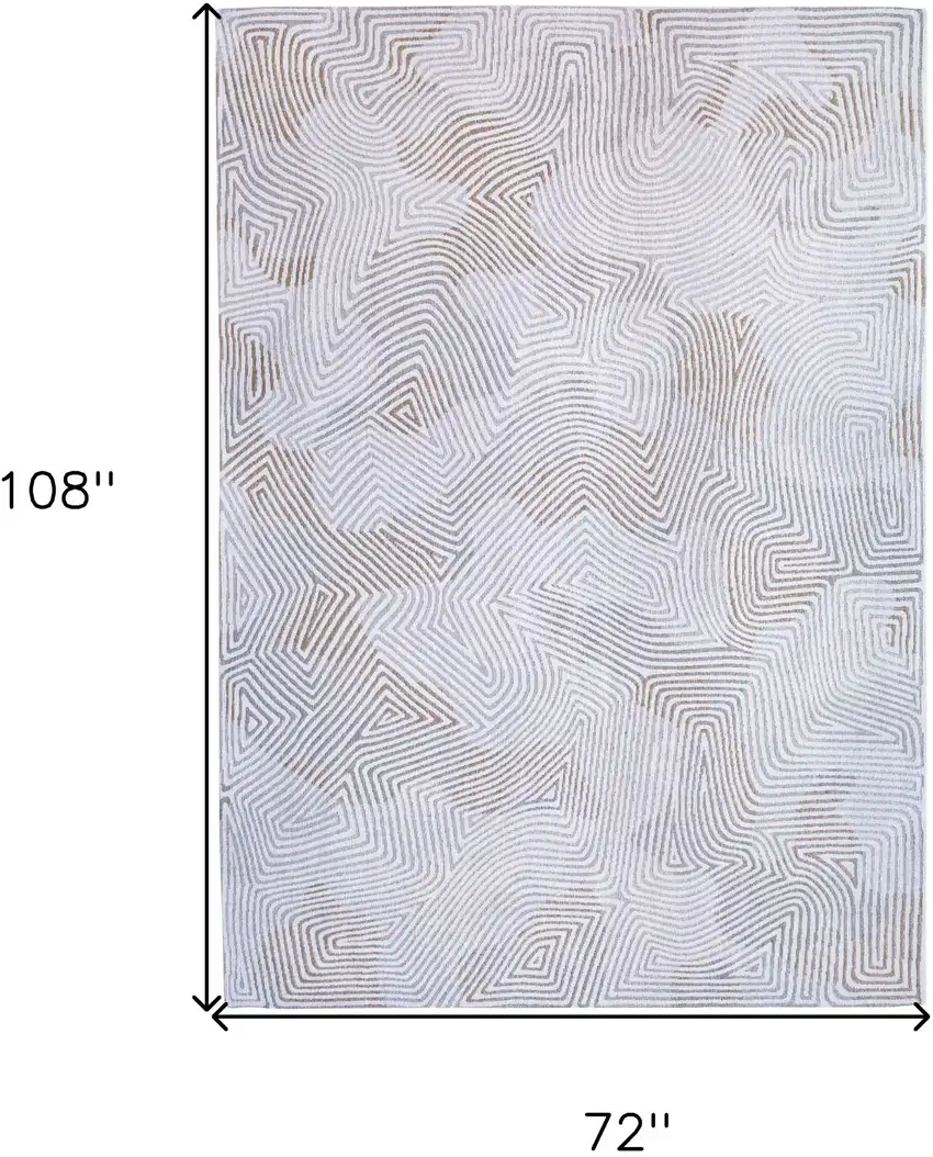 White Abstract Non Skid Area Rug Photo 3