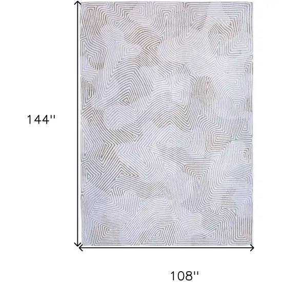 White Abstract Non Skid Area Rug Photo 3