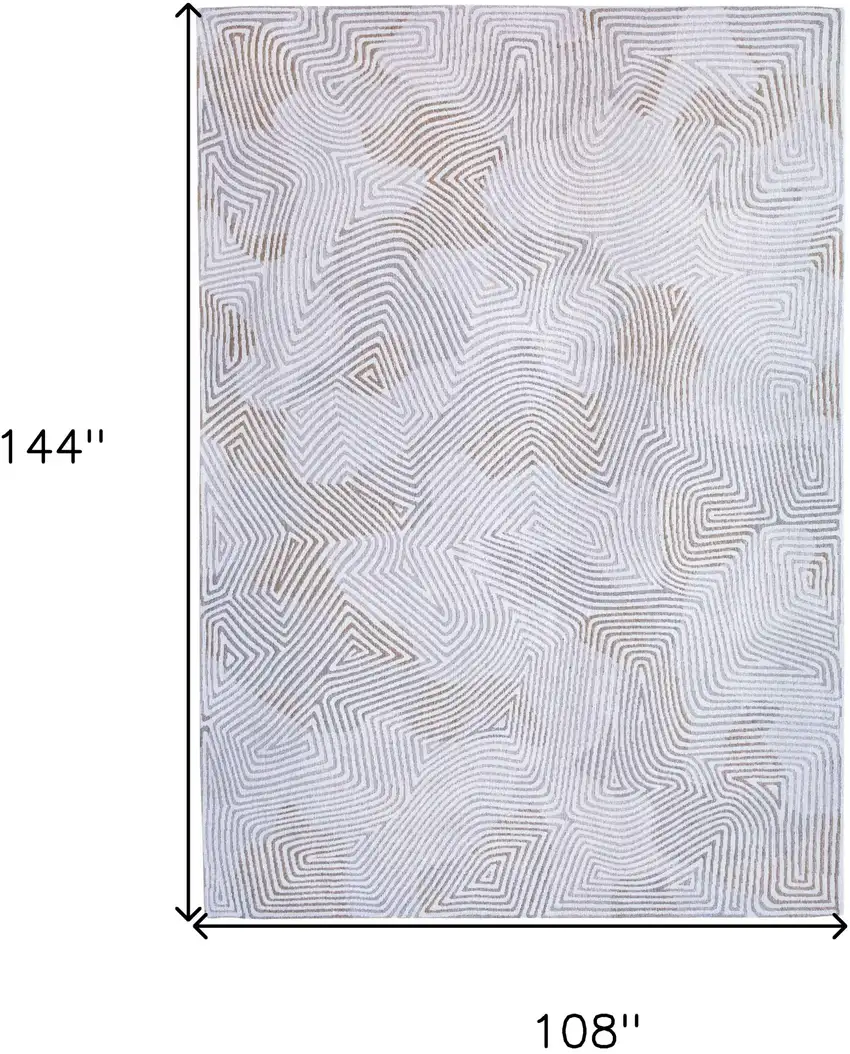 White Abstract Non Skid Area Rug Photo 3