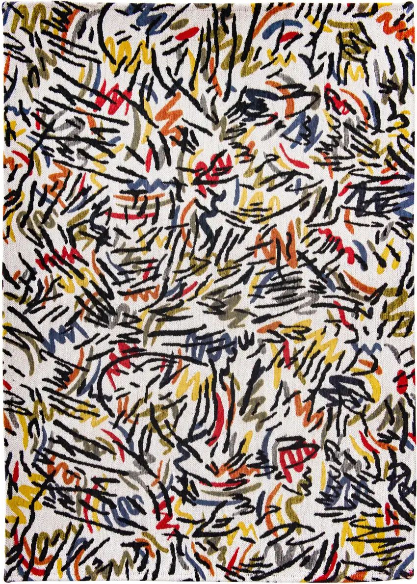 White Abstract Non Skid Area Rug Photo 2