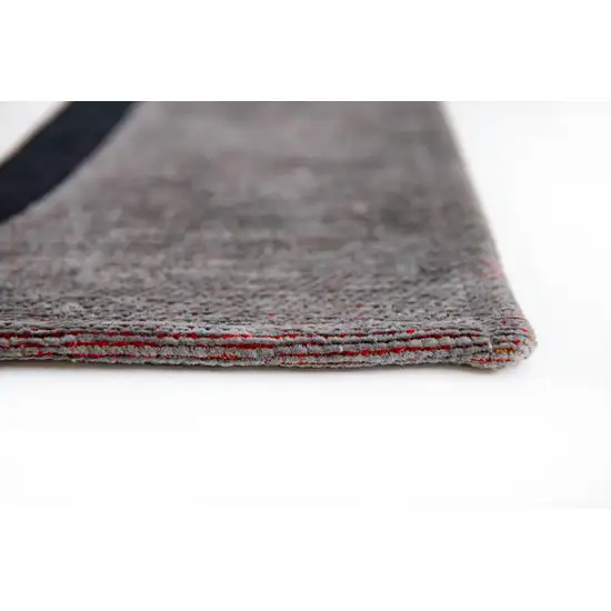 White Abstract Washable Area Rug Photo 6