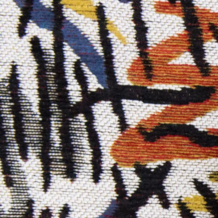 White Abstract Washable Area Rug Photo 8