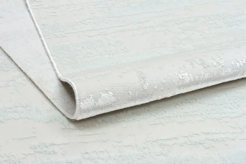 White Abstract Washable Non Skid Area Rug Photo 7